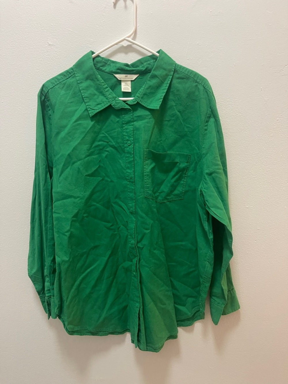 H&M Green Button-Down Shirt